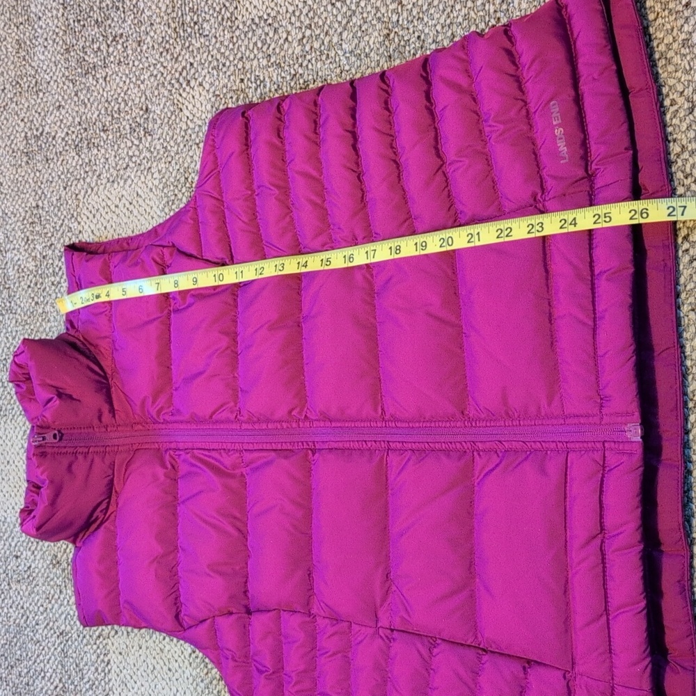 Lands End Down Vest Women's Pink Purple Fushia Full Zip Winter Vest 18 - Picture 3 of 8